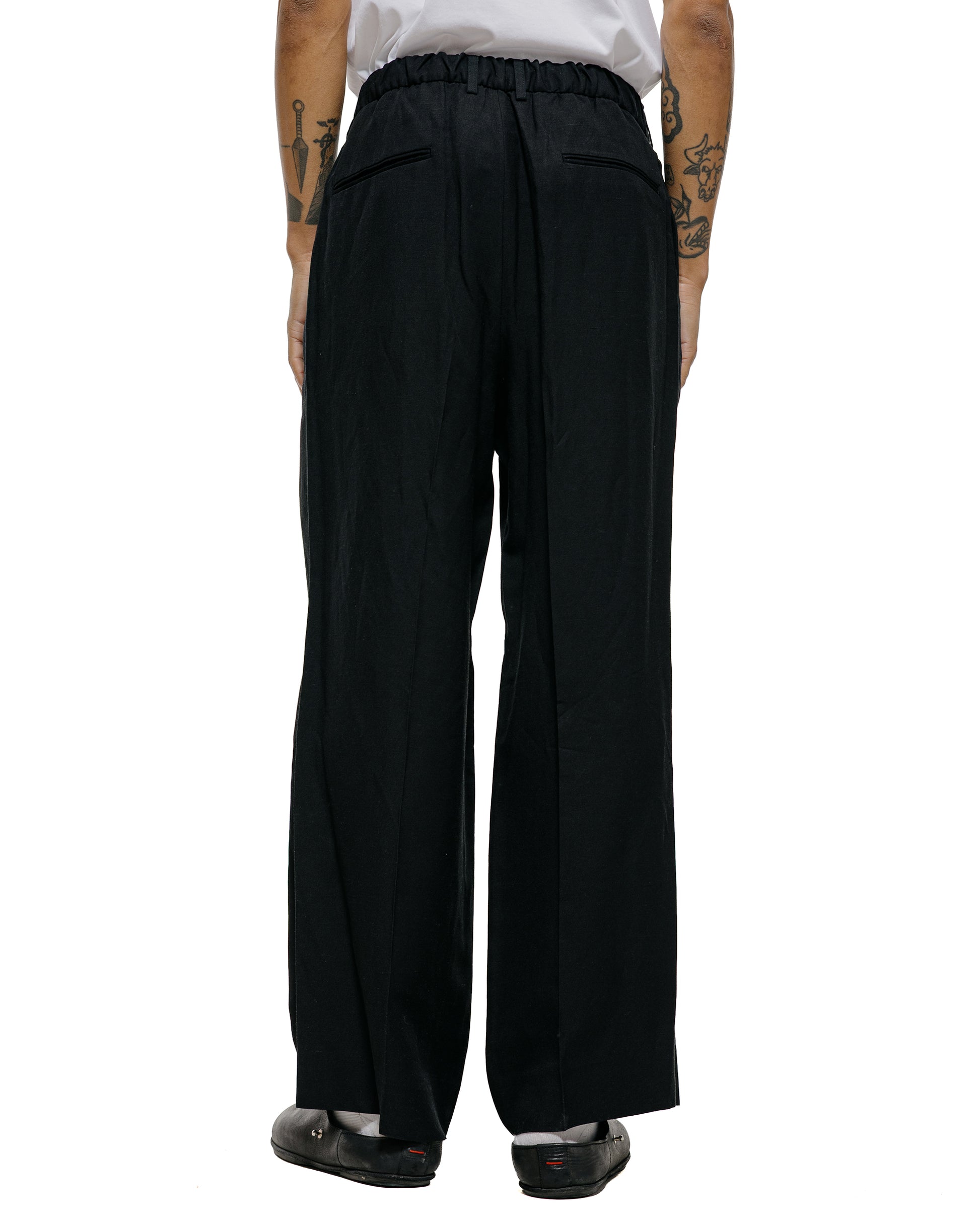 lost & found ssstein ssstein Viscose/Linen/Rayon Twill Easy Long Wide Trousers Black