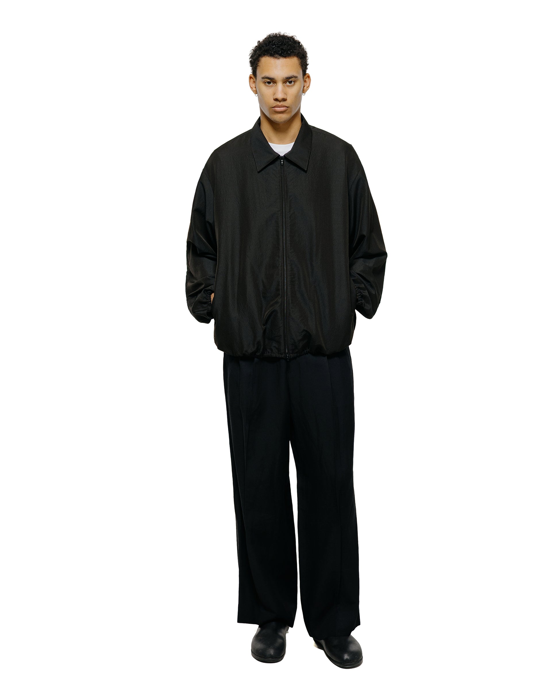 lost & found ssstein ssstein Viscose/Linen/Rayon Twill Easy Long Wide Trousers Black