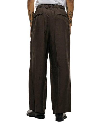 lost & found ssstein ssstein Viscose/Linen/Rayon Twill Easy Long Wide Trousers Khaki Brown