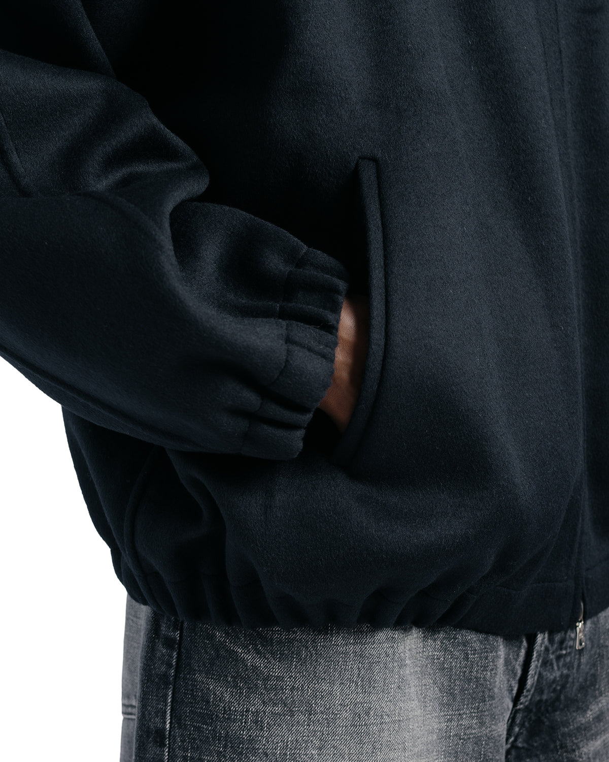 ssstein W/CA Double Face Cloth Zip Jacket Black
