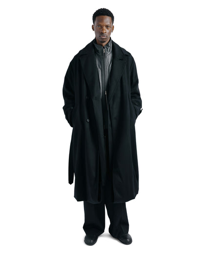 ssstein Wool Cashmere Layered Combination Coat Black