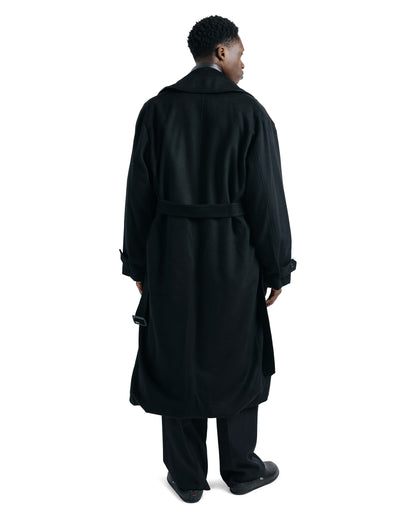 ssstein Wool Cashmere Layered Combination Coat Black