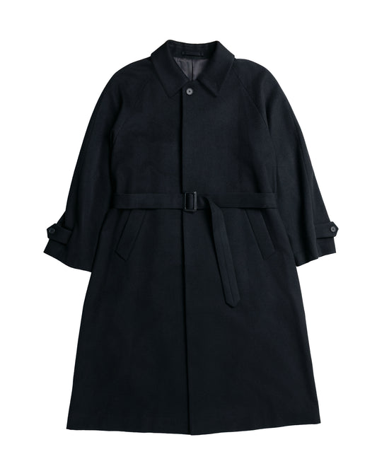 ssstein Wool Cashmere Raglan Sleeve Balmacaan Coat Black