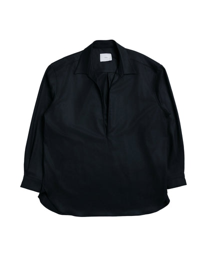 ssstein Wool Flannel Oversized Skipper Shirt Black