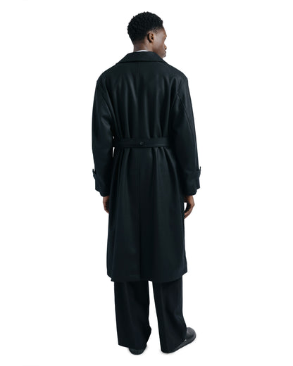 ssstein Wool Melton Oversized Double Breasted Coat Black