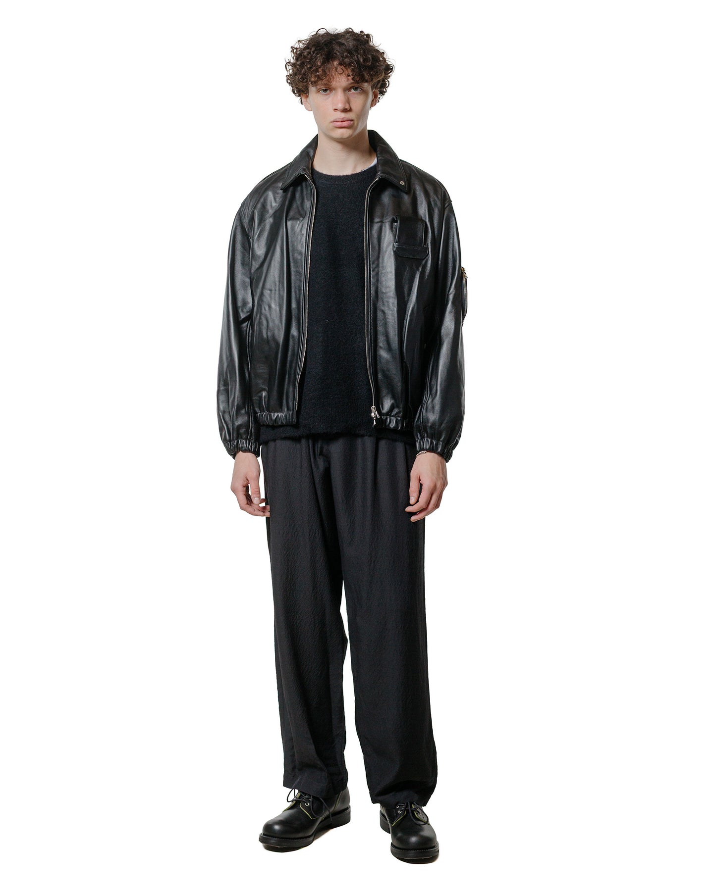 lost & found ssstein ssstein Wool/Silk Wide Easy Trousers Black