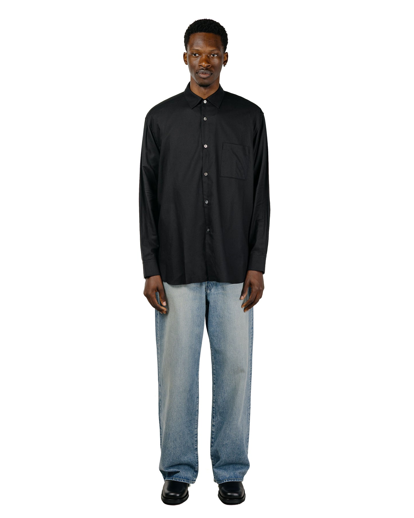 ssstein Cotton Silk Oversized LS Shirt Black