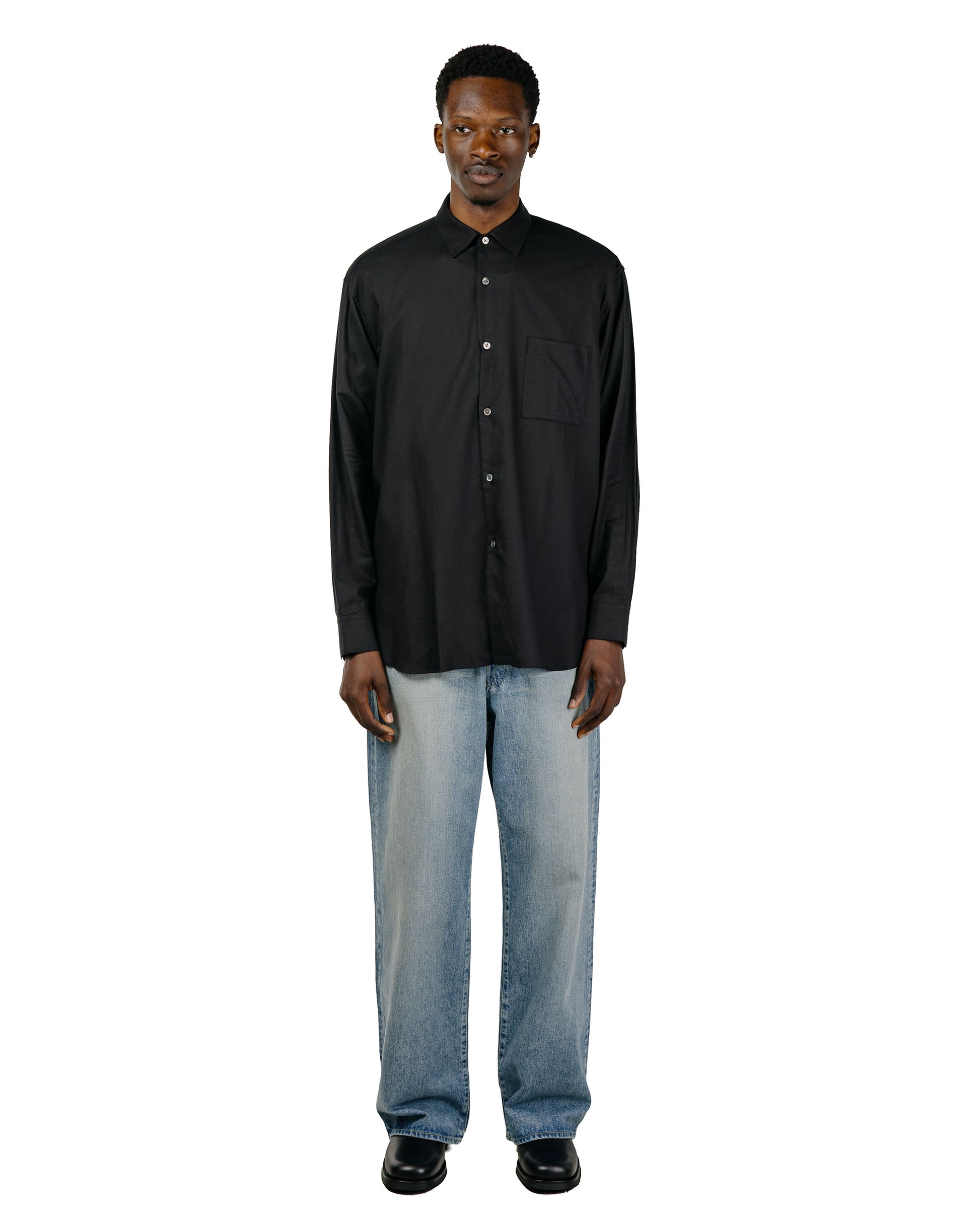 ssstein Cotton Silk Oversized LS Shirt Black