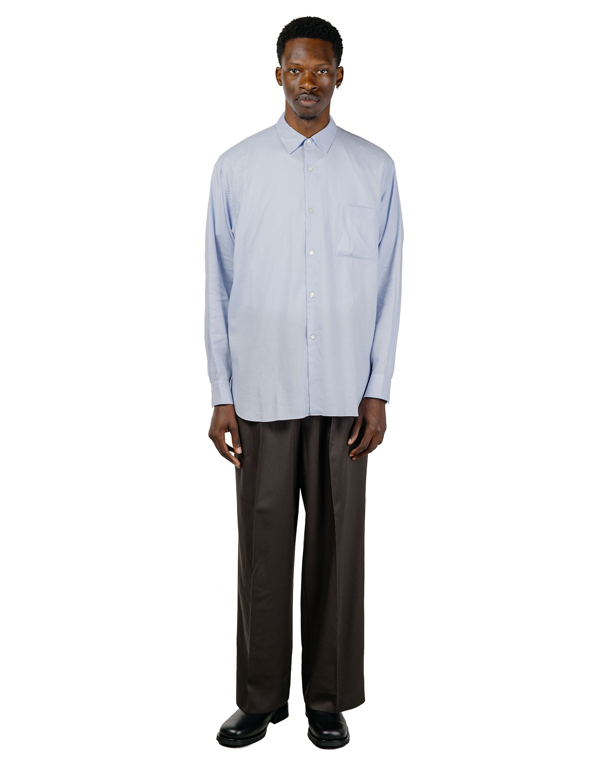 ssstein Cotton Silk Oversized LS Shirt Sax