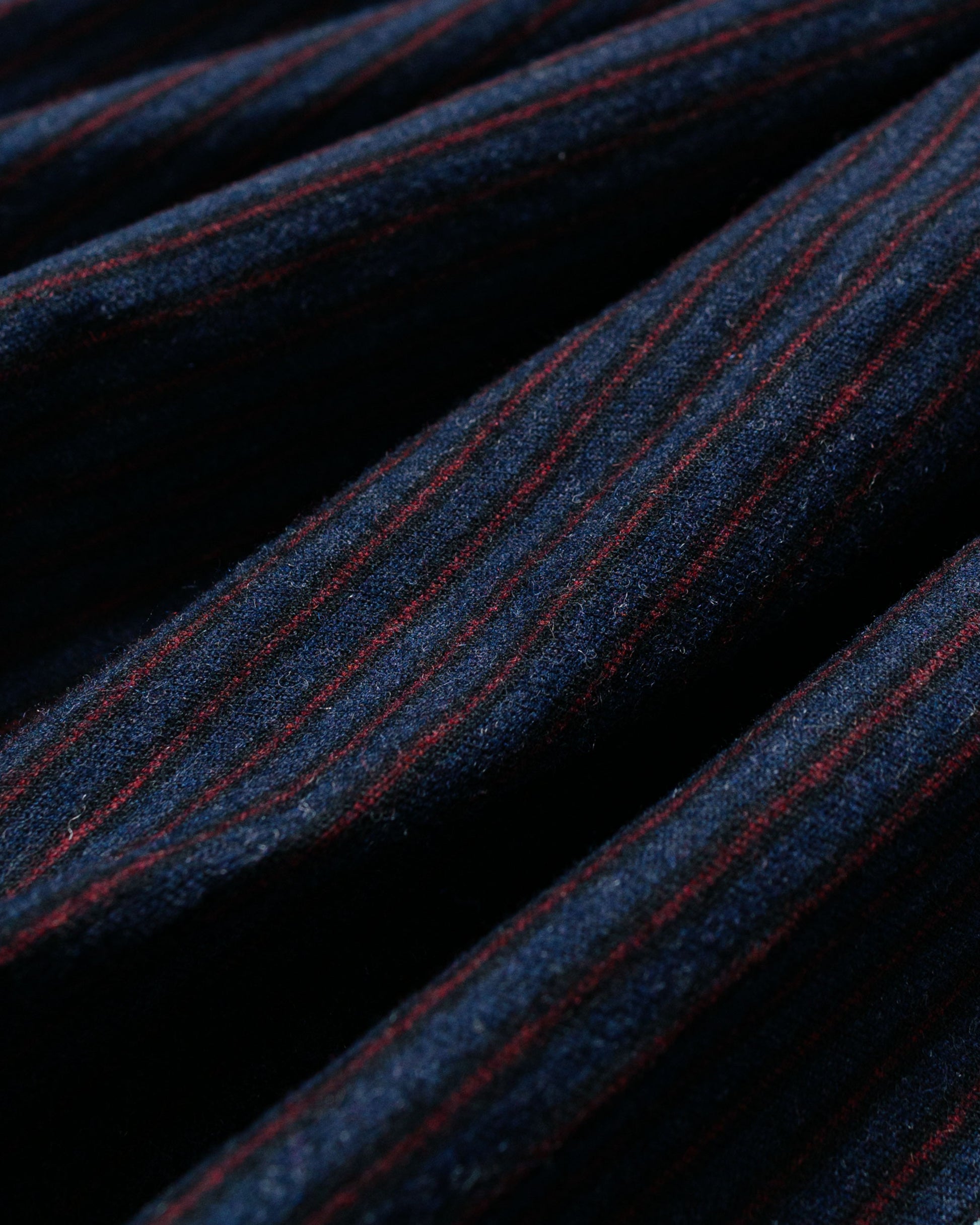 lost & found tss ts(s) 3 Tuck Baggy Pants Stripe Cotton/Wool Stretch Cloth Navy