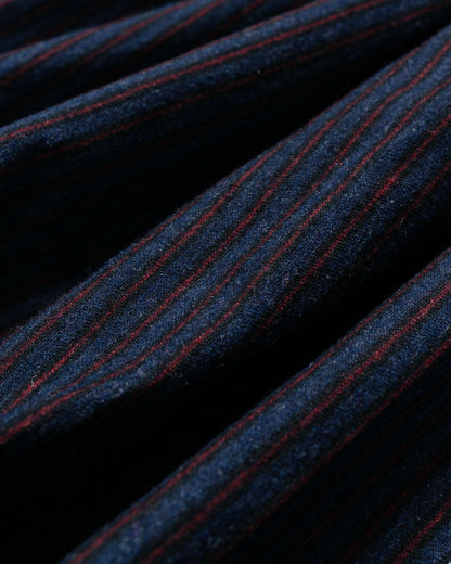 lost & found tss ts(s) 3 Tuck Baggy Pants Stripe Cotton/Wool Stretch Cloth Navy