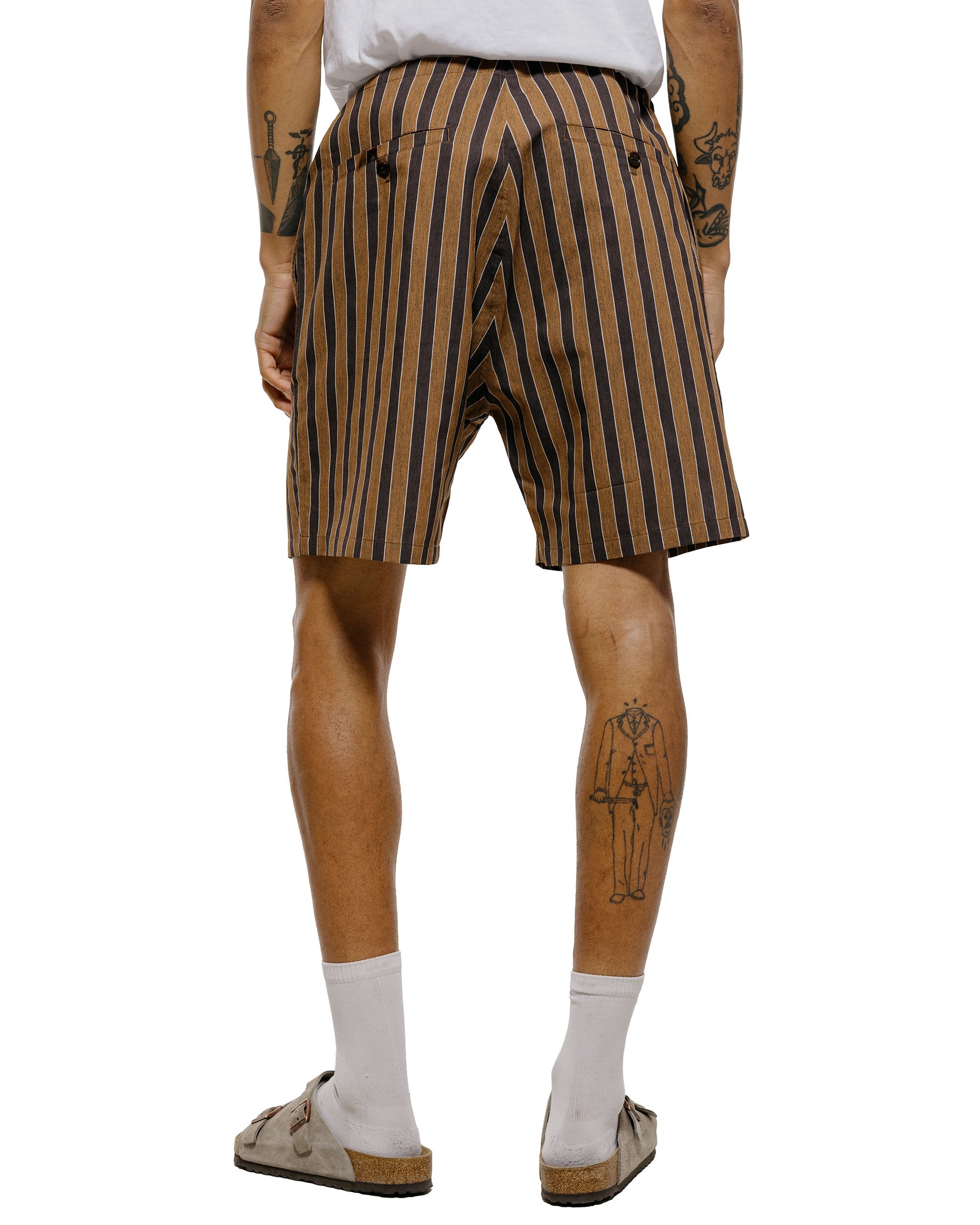 lost & found tss ts(s) Drawstring Shorts Bold Stripe Viscose/Polyester Cloth Brown