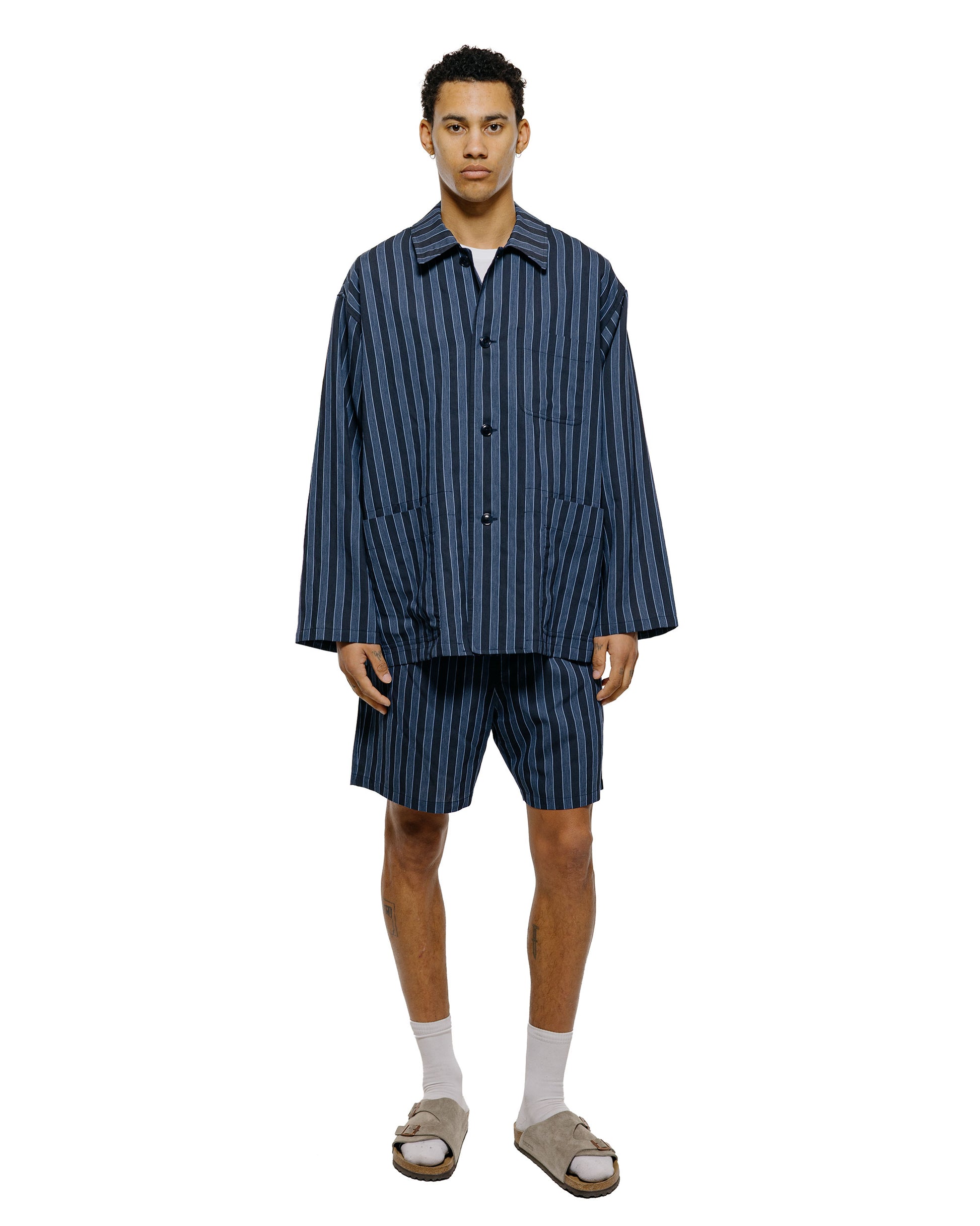 lost & found tss ts(s) Drawstring Shorts Bold Stripe Viscose/Polyester Cloth Navy