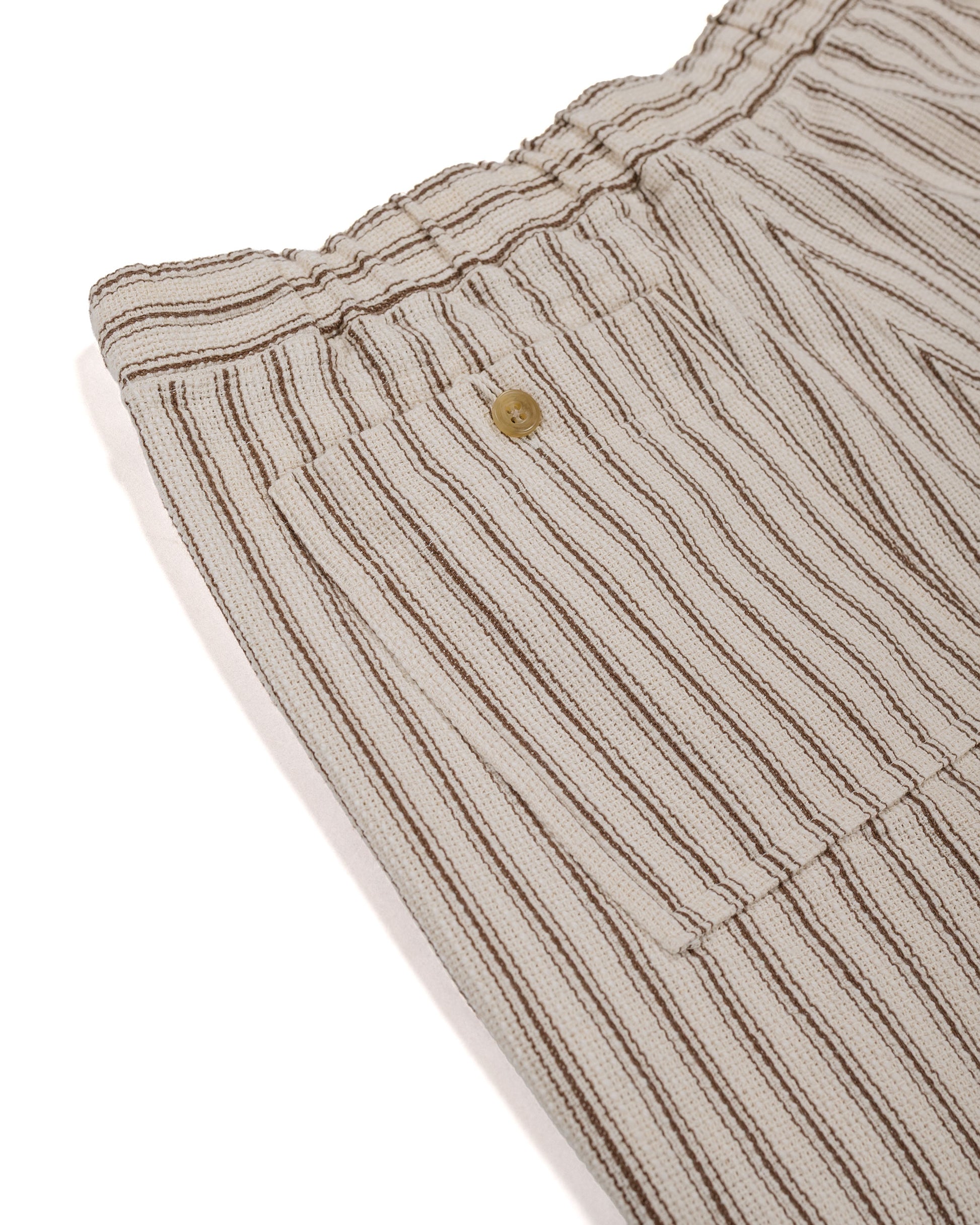 lost & found tss ts(s) Easy Fit Shorts Rustic Stripe Cotton Mesh Cloth Brown
