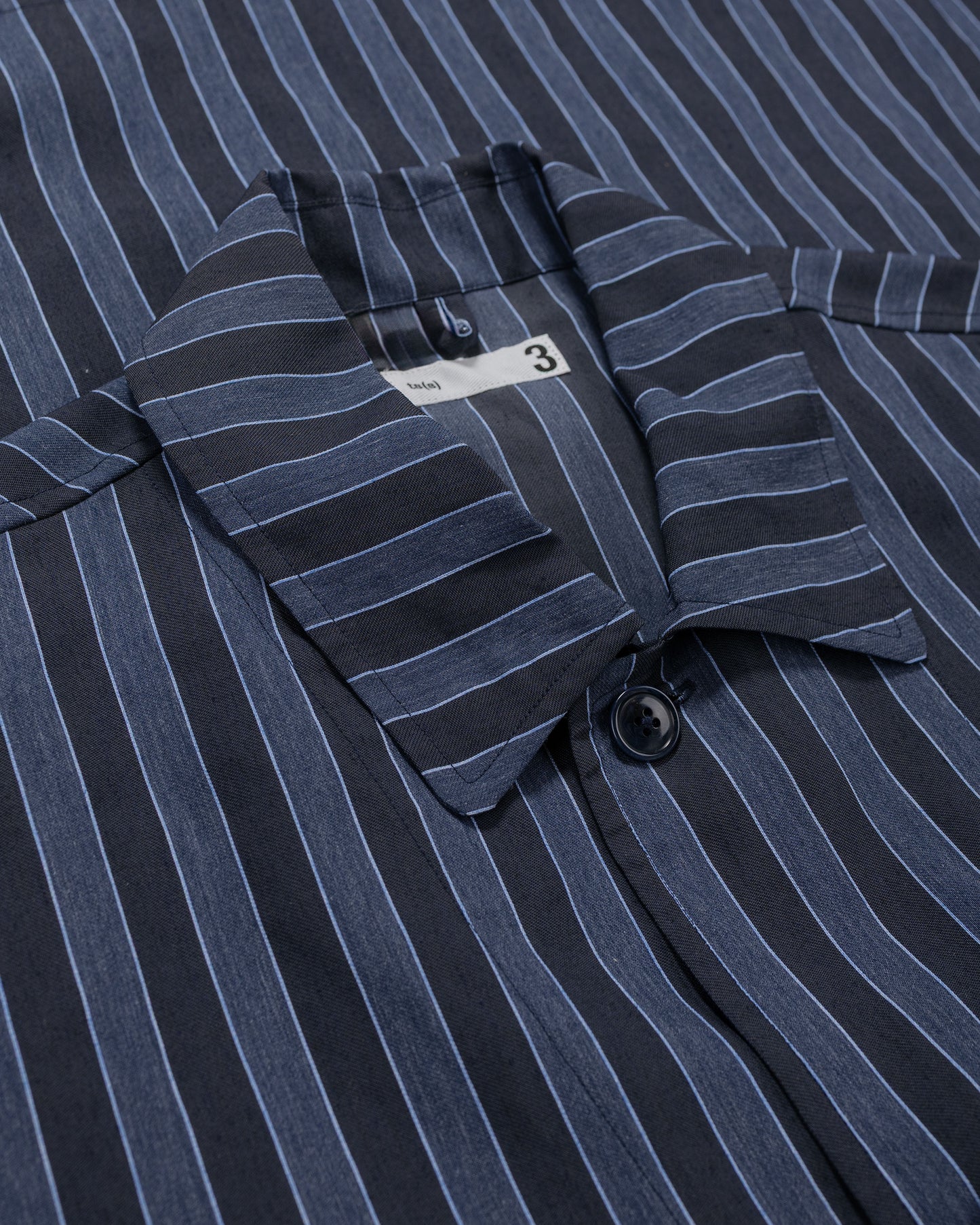 lost & found tss ts(s) Jacket Shirt Bold Stripe Viscose/Polyester Cloth Navy