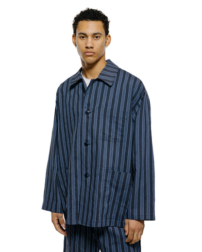 lost & found tss ts(s) Jacket Shirt Bold Stripe Viscose/Polyester Cloth Navy