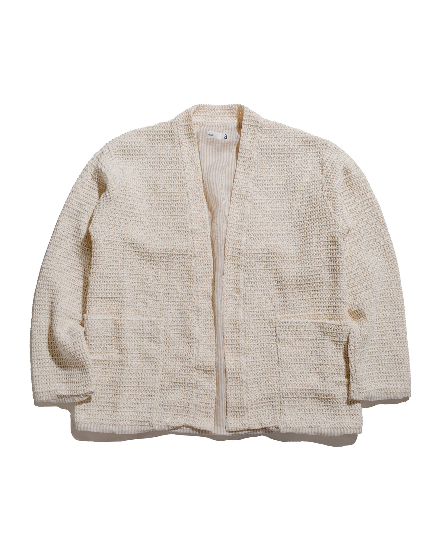 lost & found tss ts(s) Lined Easy Cardigan Cotton/Polyester Russell Knitting Jersey Cream