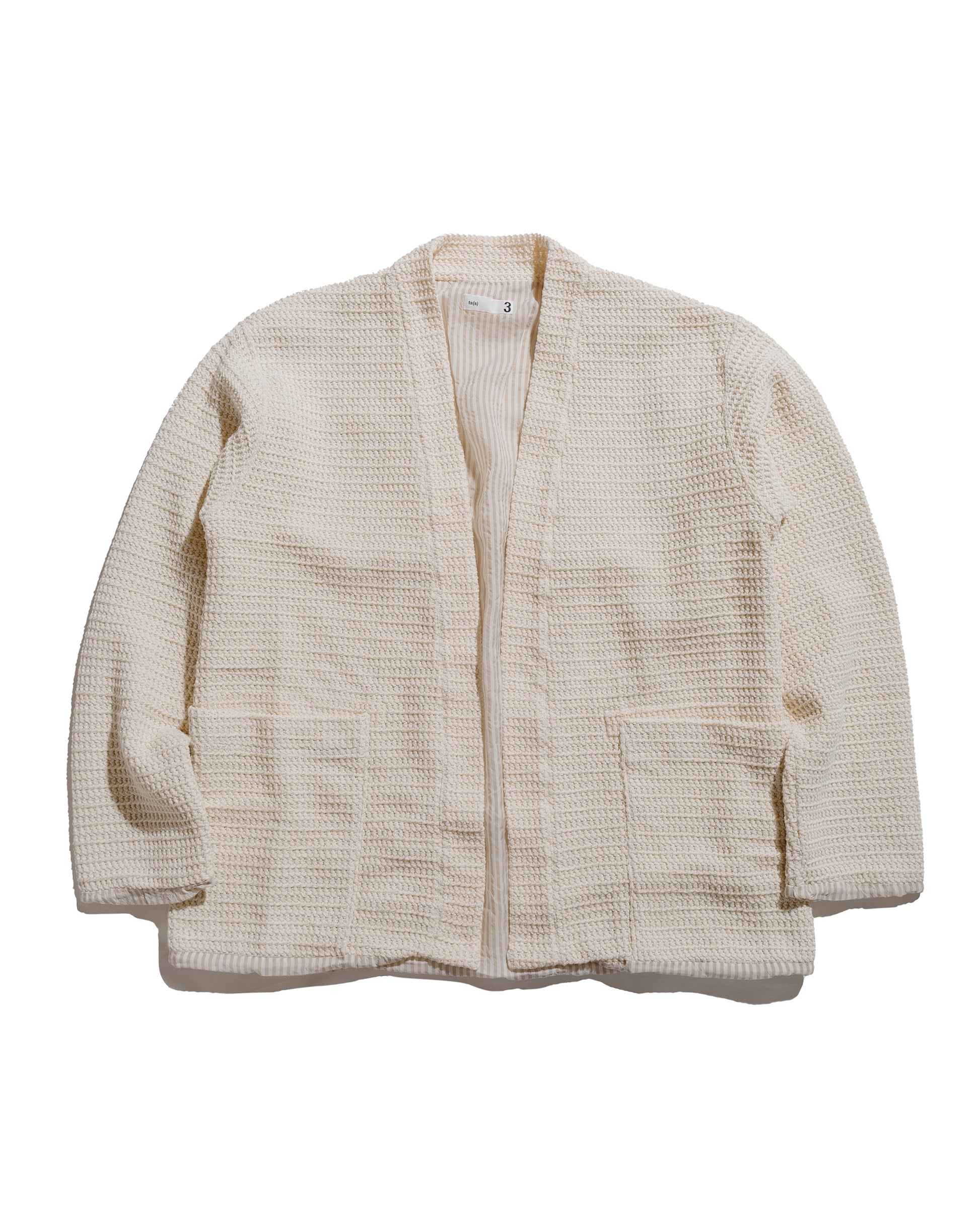 lost & found tss ts(s) Lined Easy Cardigan Cotton/Polyester Russell Knitting Jersey Cream