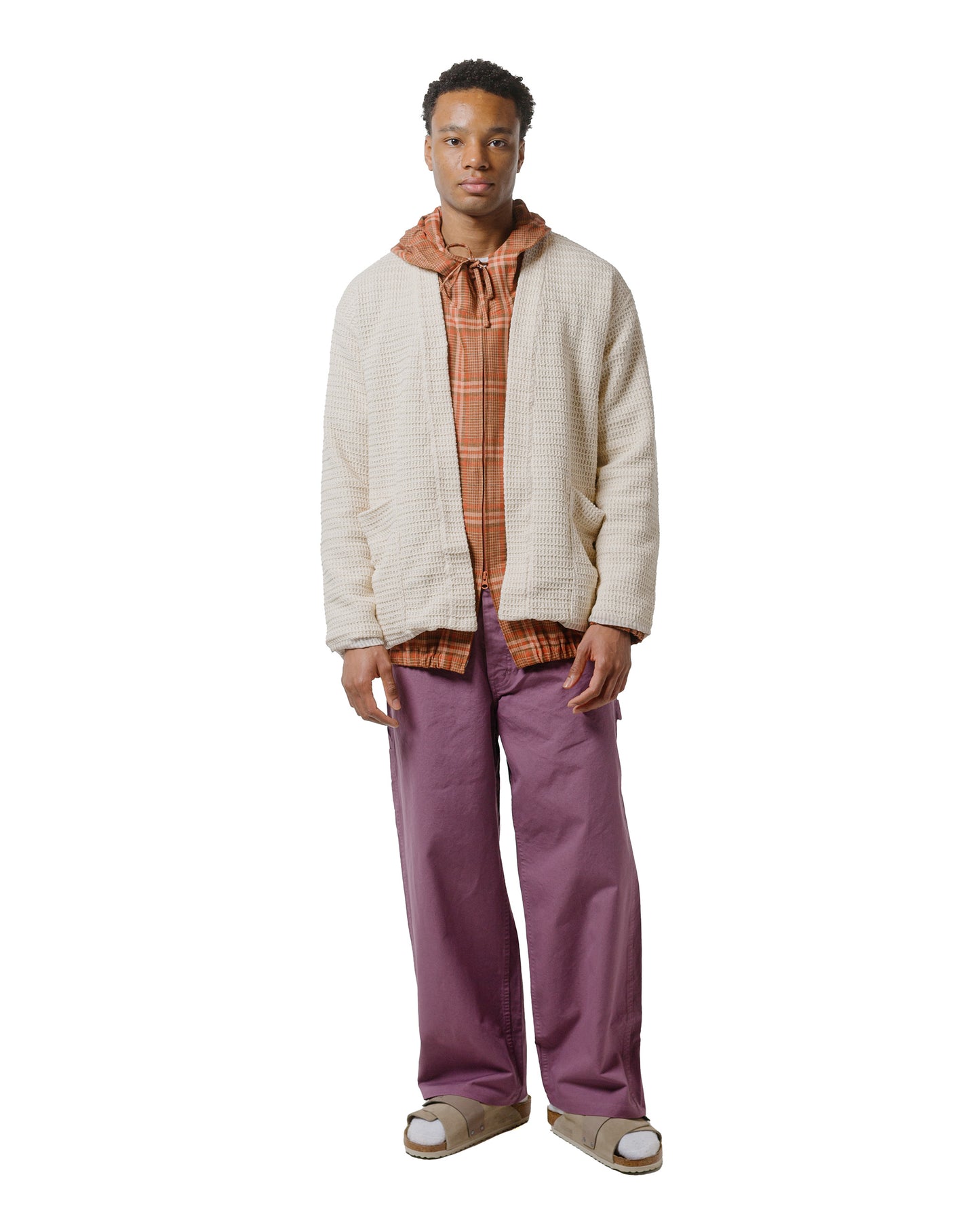 lost & found tss ts(s) Lined Easy Cardigan Cotton/Polyester Russell Knitting Jersey Cream