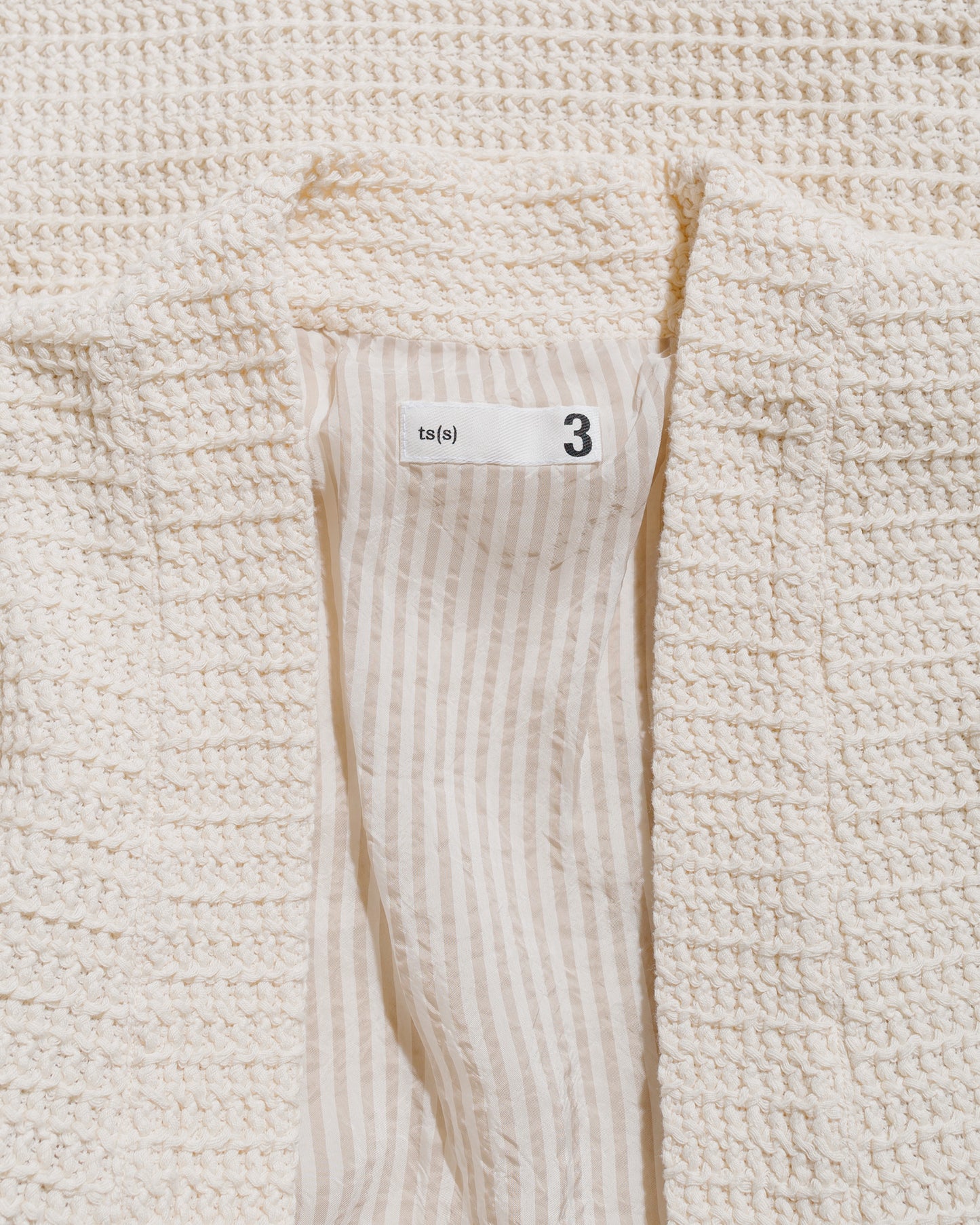 lost & found tss ts(s) Lined Easy Cardigan Cotton/Polyester Russell Knitting Jersey Cream