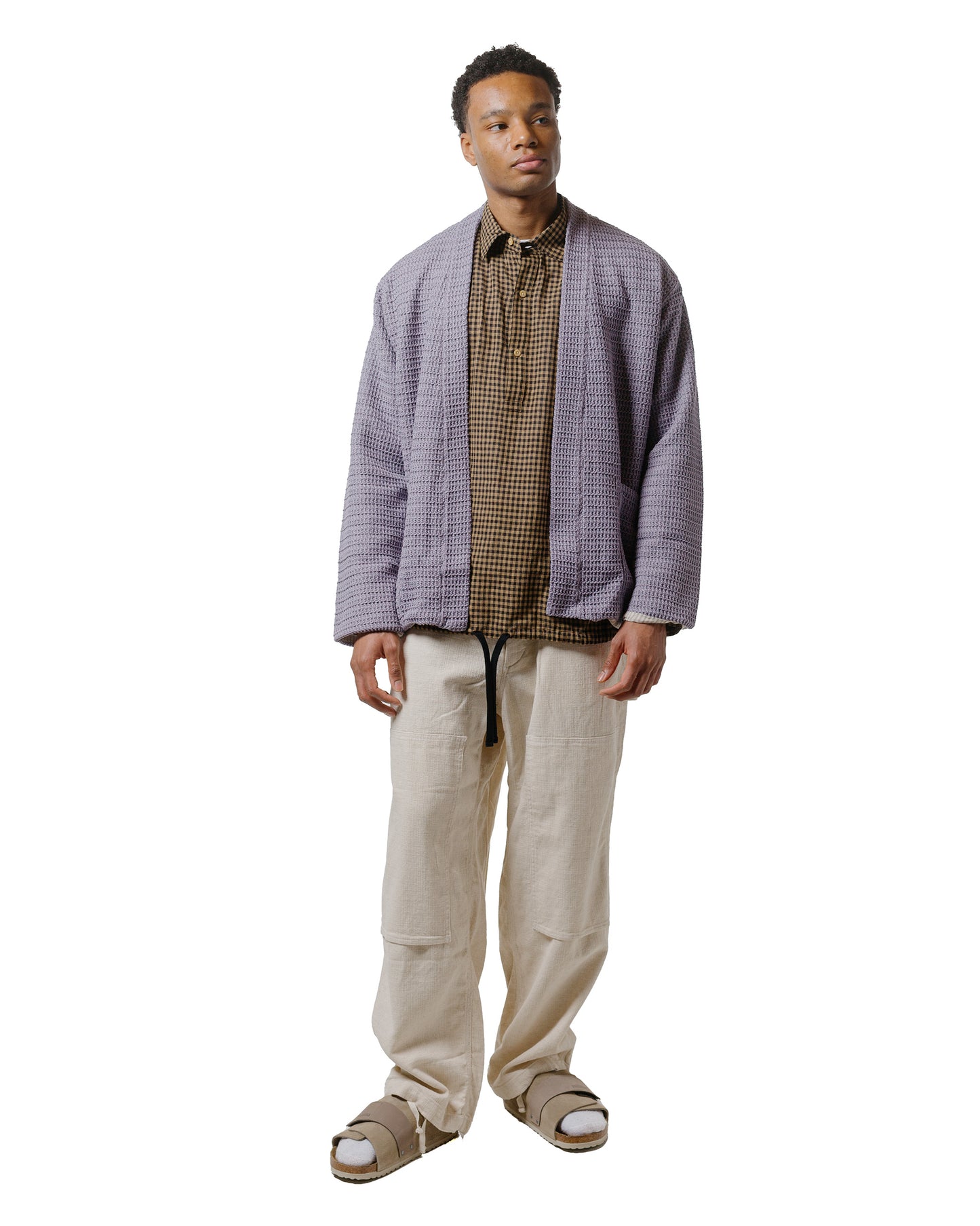 lost & found tss ts(s) Lined Easy Cardigan Cotton/Polyester Russell Knitting Jersey Lavender