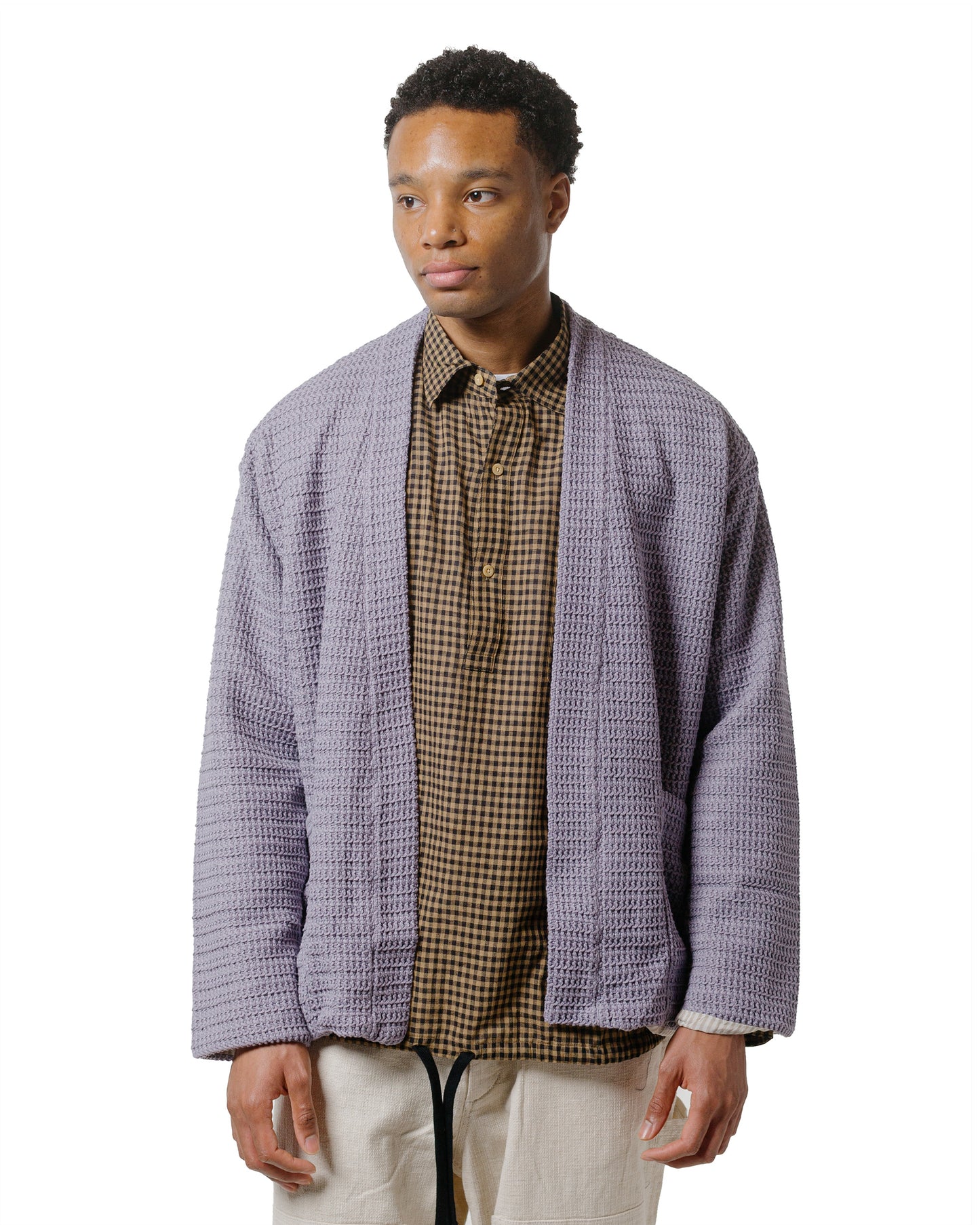 lost & found tss ts(s) Lined Easy Cardigan Cotton/Polyester Russell Knitting Jersey Lavender