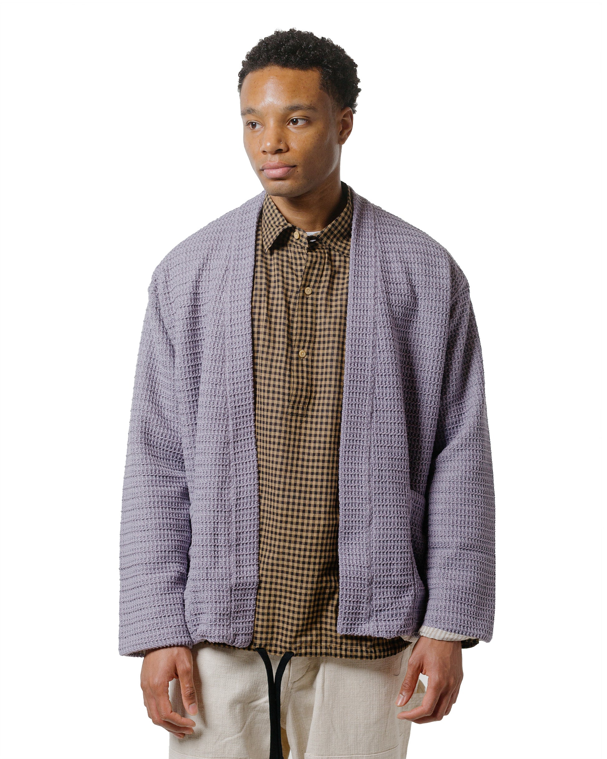 lost & found tss ts(s) Lined Easy Cardigan Cotton/Polyester Russell Knitting Jersey Lavender