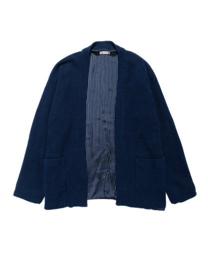 lost & found tss ts(s) Lined Easy Cardigan Rib Stitch Cotton Jersey Navy