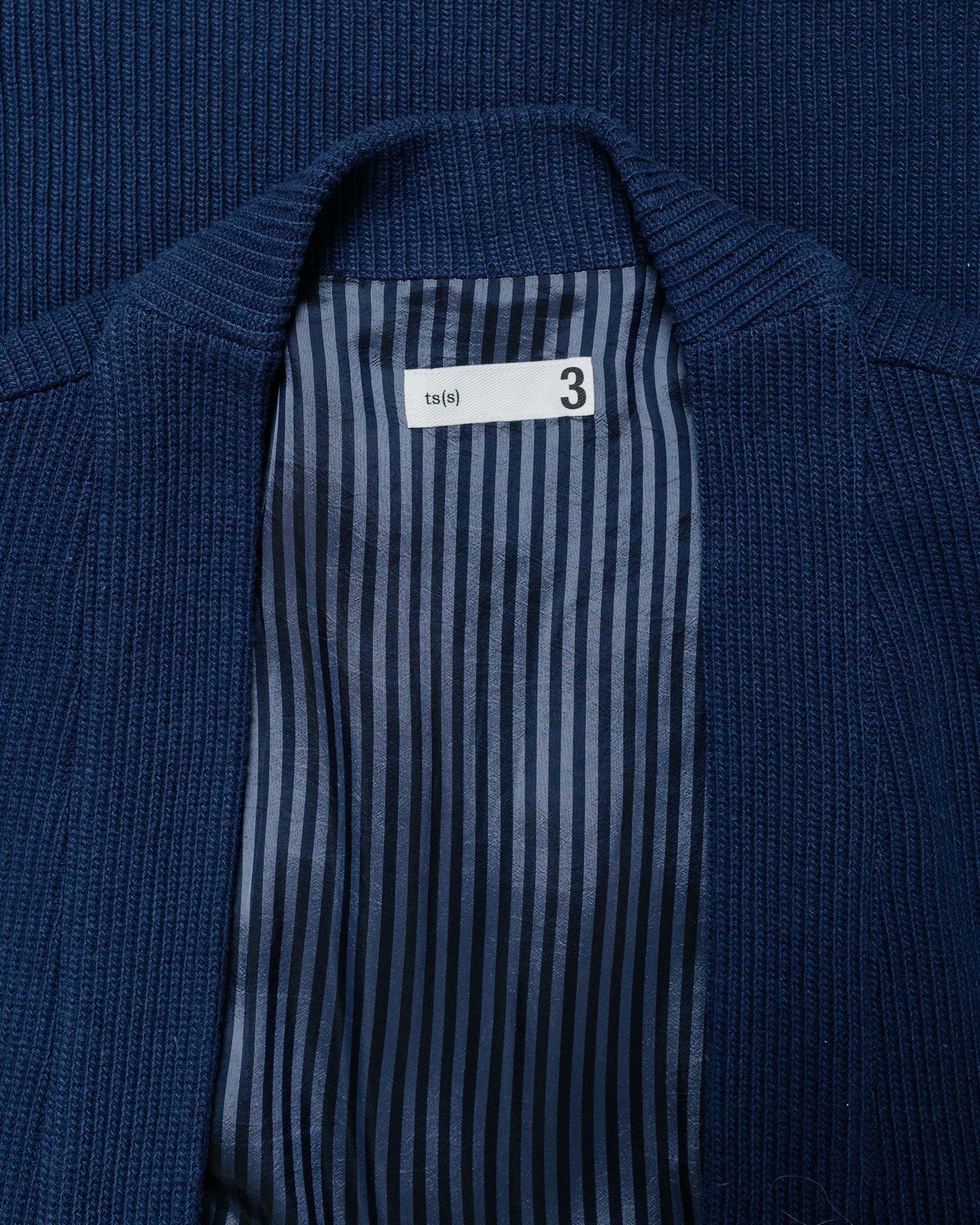 lost & found tss ts(s) Lined Easy Cardigan Rib Stitch Cotton Jersey Navy