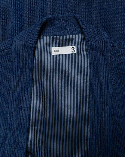 lost & found tss ts(s) Lined Easy Cardigan Rib Stitch Cotton Jersey Navy