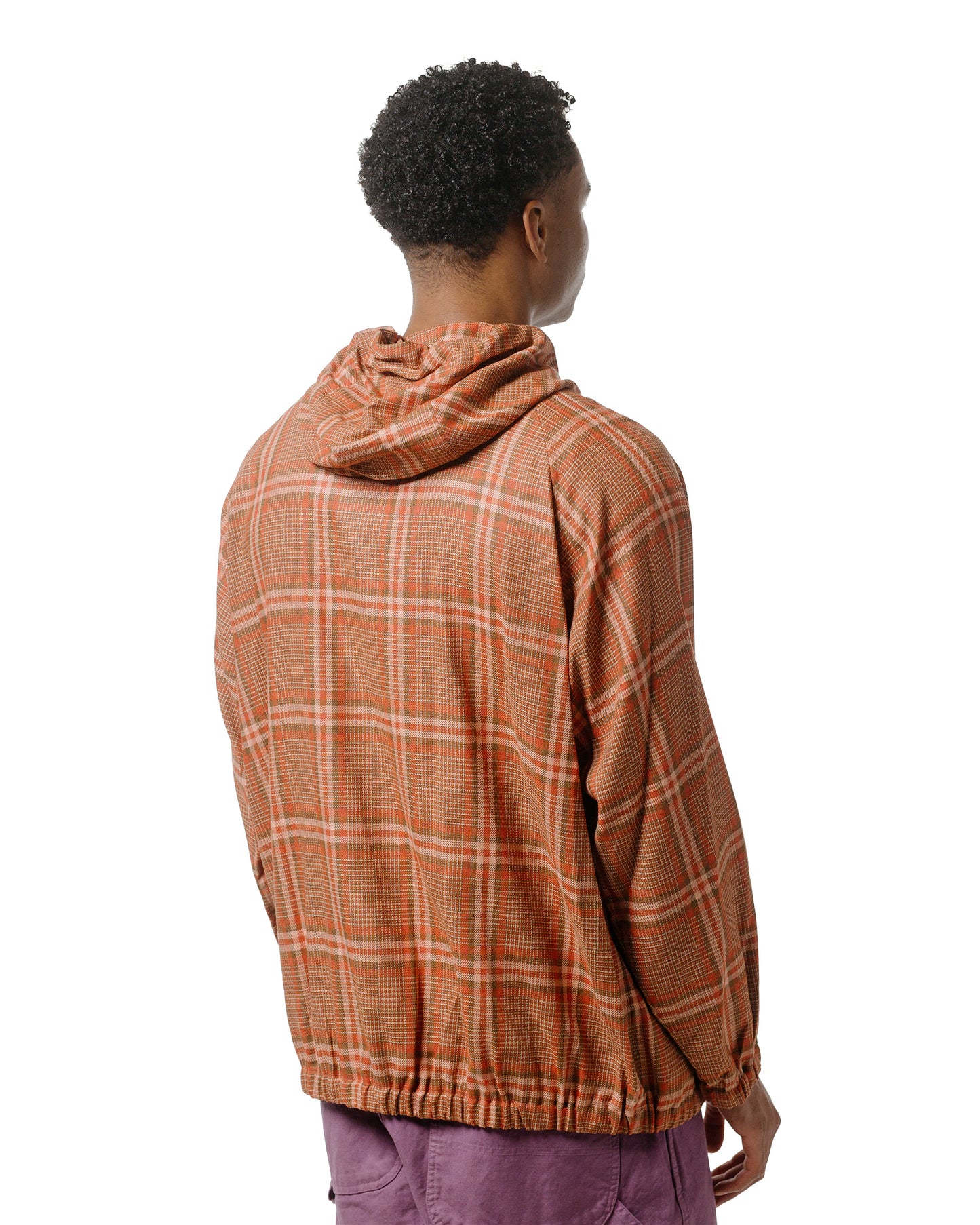 lost & found tss ts(s) Raglan Sleeve Zip Front Parka Big Plaid Viscose/Polyester Cloth Red