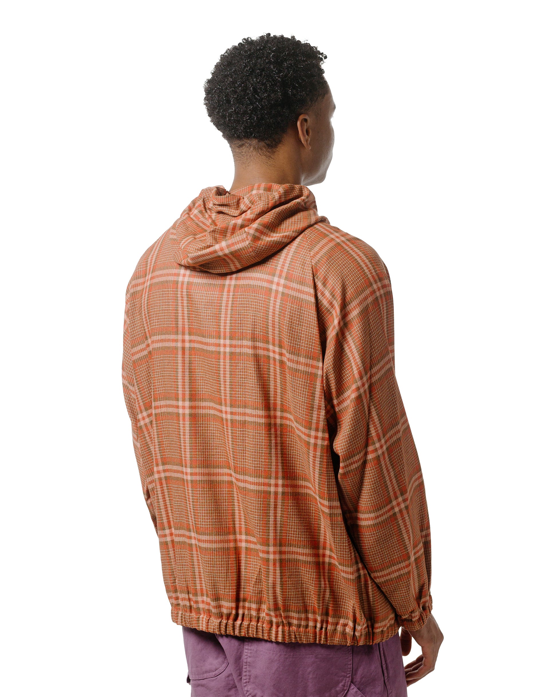 lost & found tss ts(s) Raglan Sleeve Zip Front Parka Big Plaid Viscose/Polyester Cloth Red