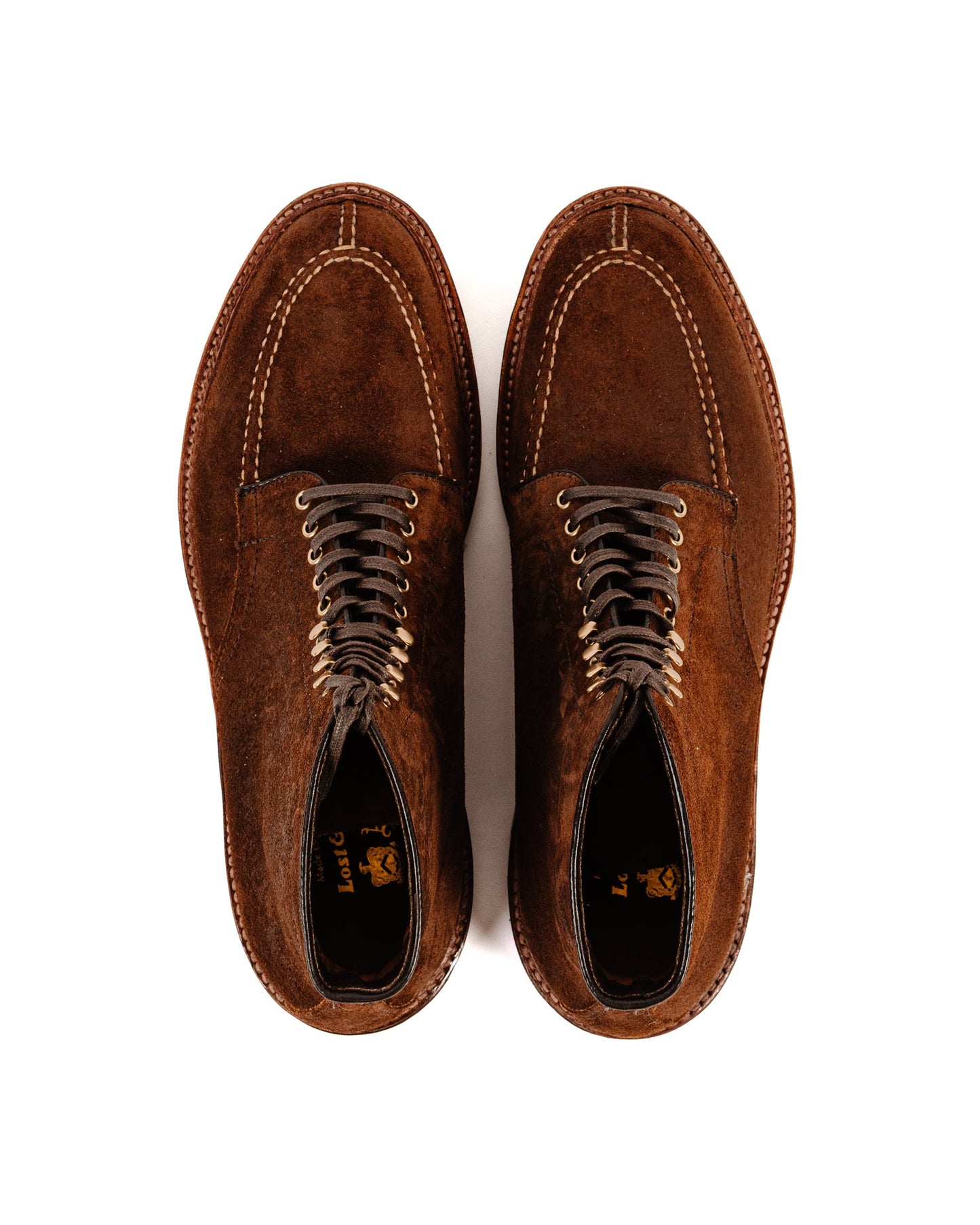 lost & found Alden Alden Norwegian Front Blucher Boot Reverse Tobacco Chamois with Commando Sole G1901HC