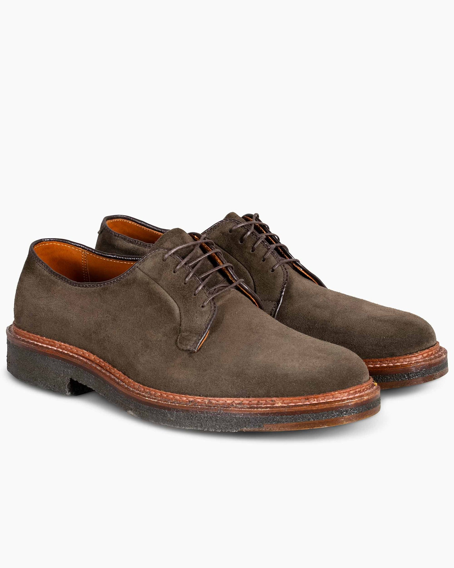 lost & found Alden Alden Plain Toe Blucher Loden Suede G2402