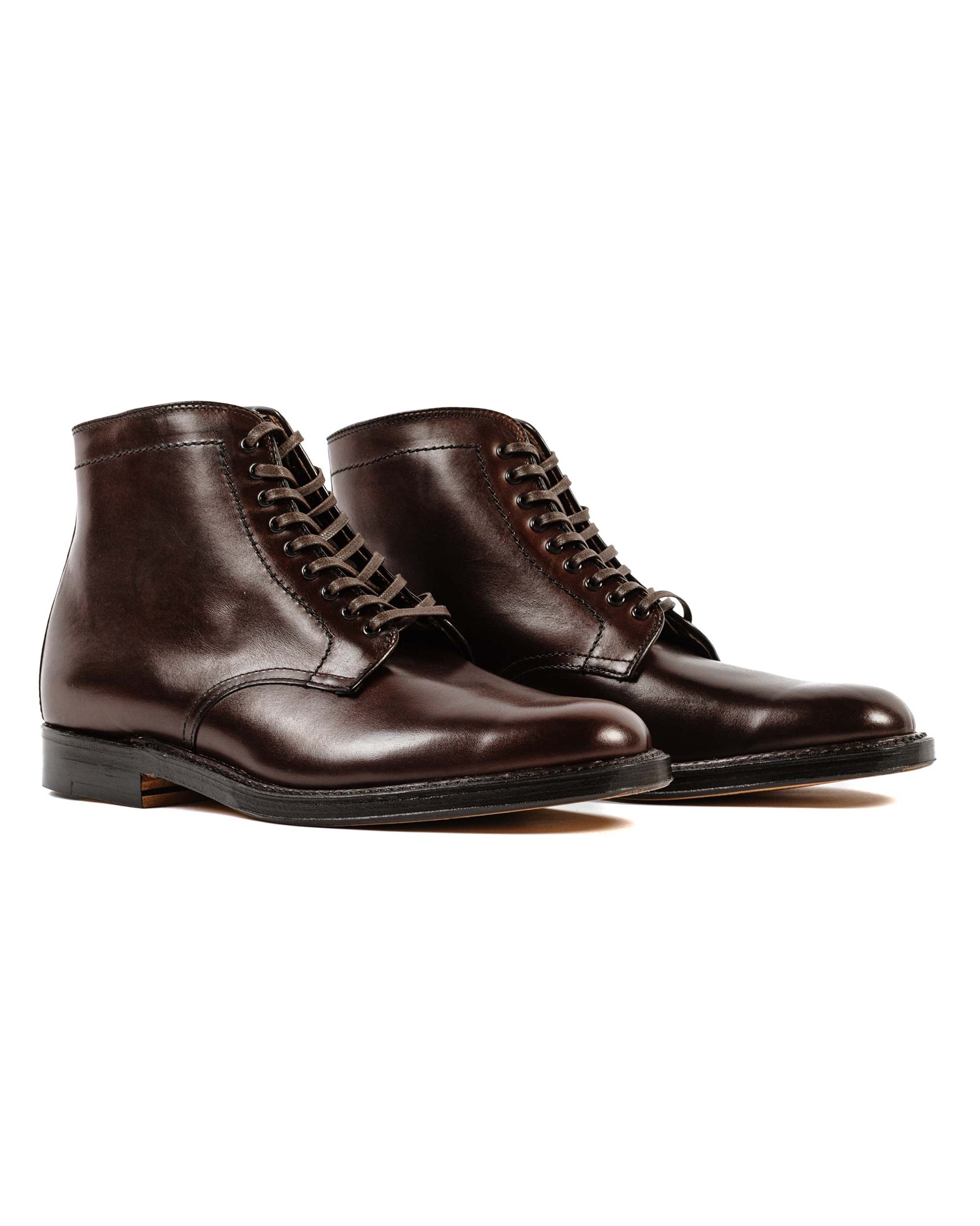 lost & found Alden Alden Plain Toe Boot Dark Brown Calfskin G2804