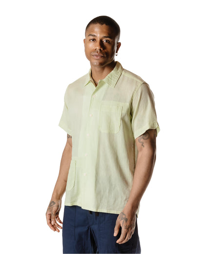 lost & found Engineered Garments Engineered Garments Camp Shirt Lime Cotton Crepe