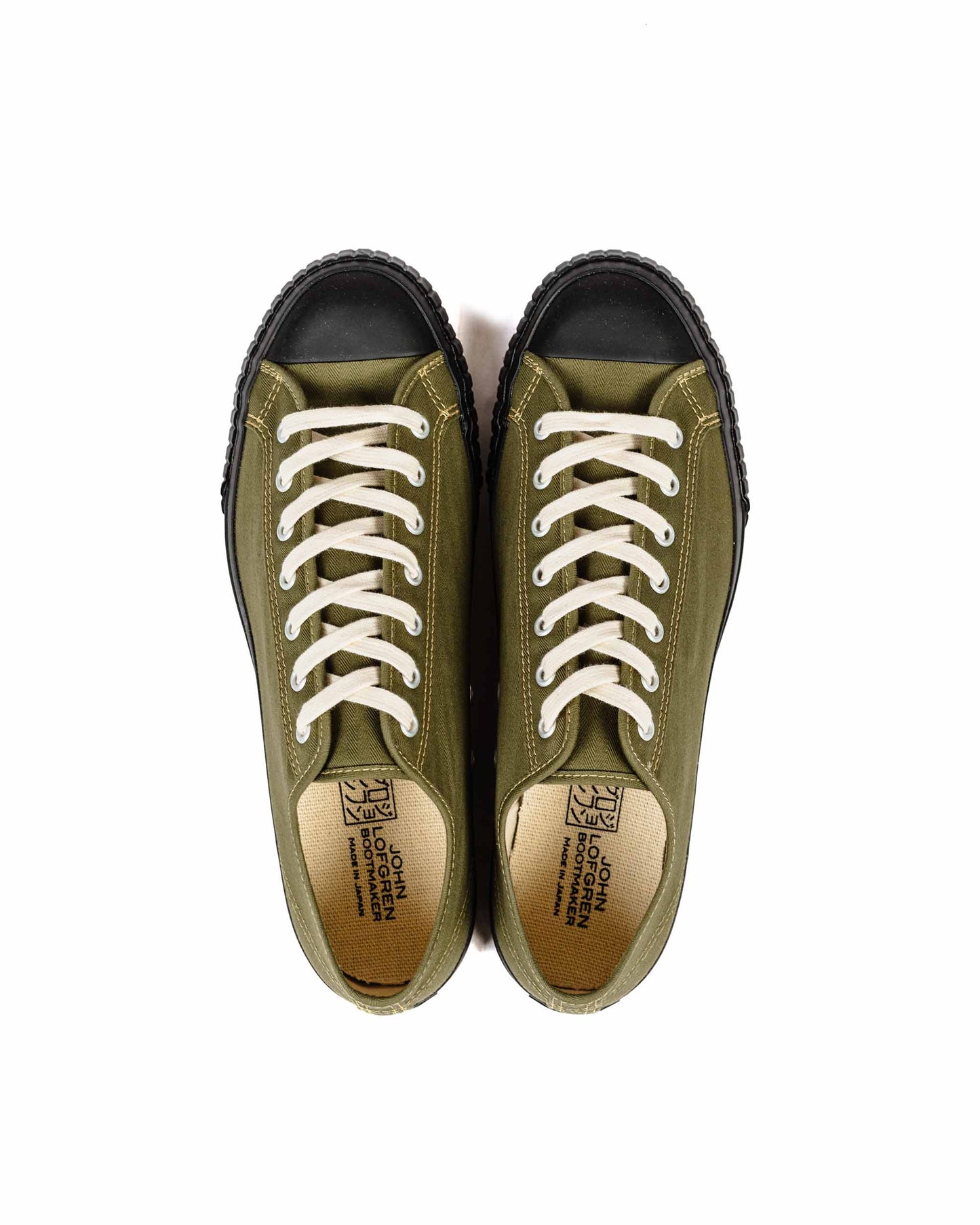 lost & found John Lofgren Bootmaker John Lofgren Bootmaker JLB Champion Sneakers WWII Style US Army Olive Drab
