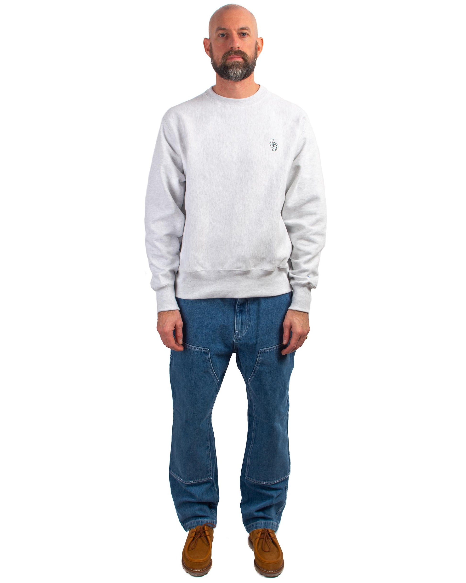lost & found Lost & Found Lost & Found Reverse Weave Crewneck Silver Grey