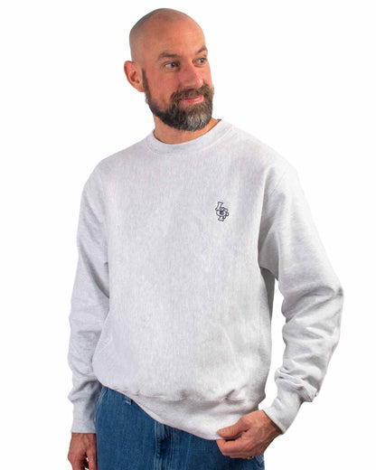 lost & found Lost & Found Lost & Found Reverse Weave Crewneck Silver Grey