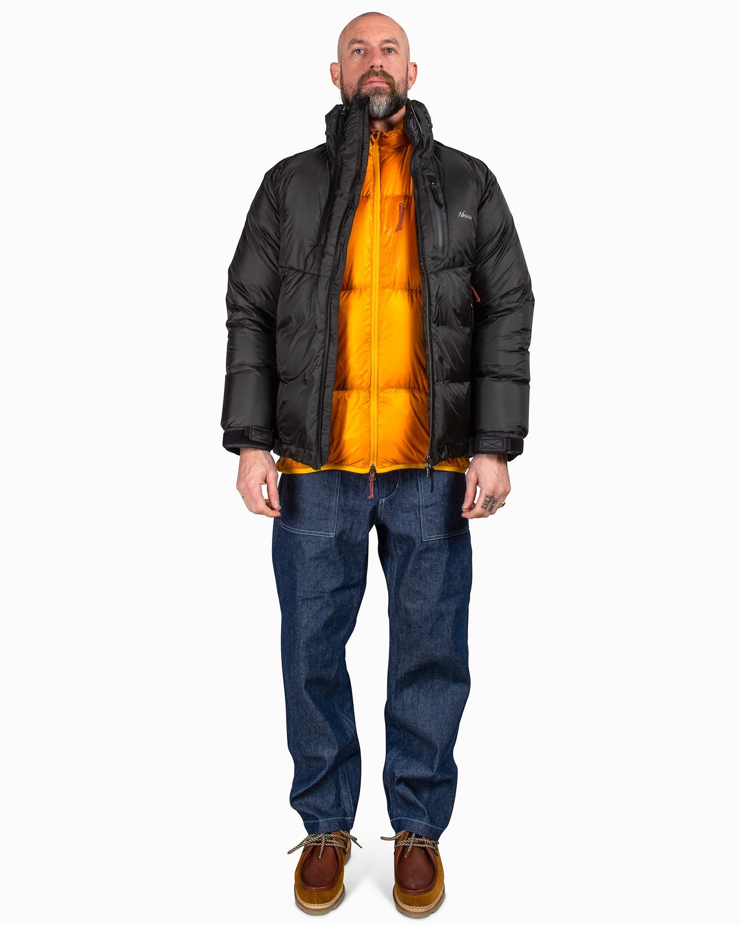 lost & found Nanga Nanga Aurora Light Stand Collar Down Jacket Black