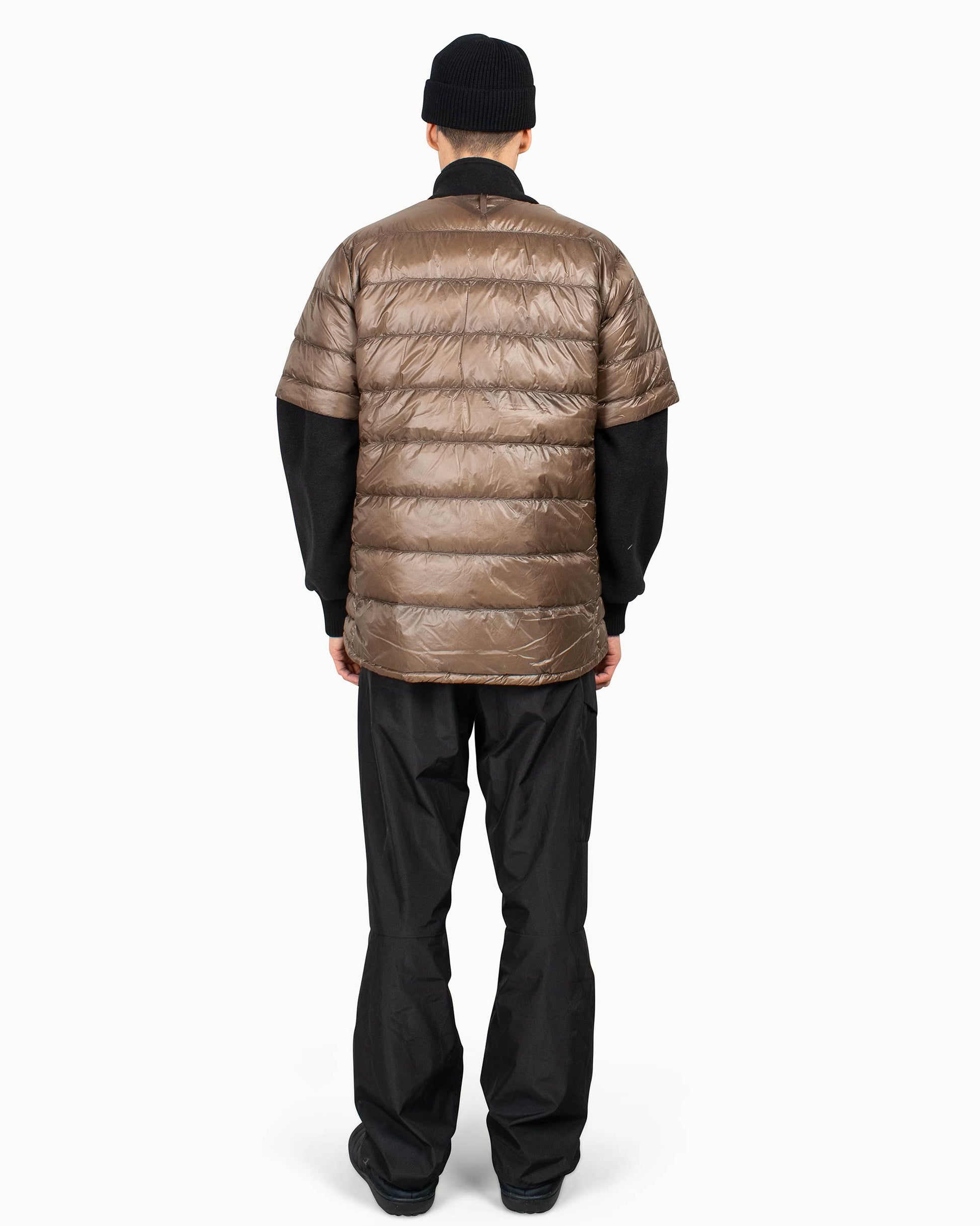 lost & found Nanga Nanga Inner Down Cardigan Detachable Sleeve Mocha