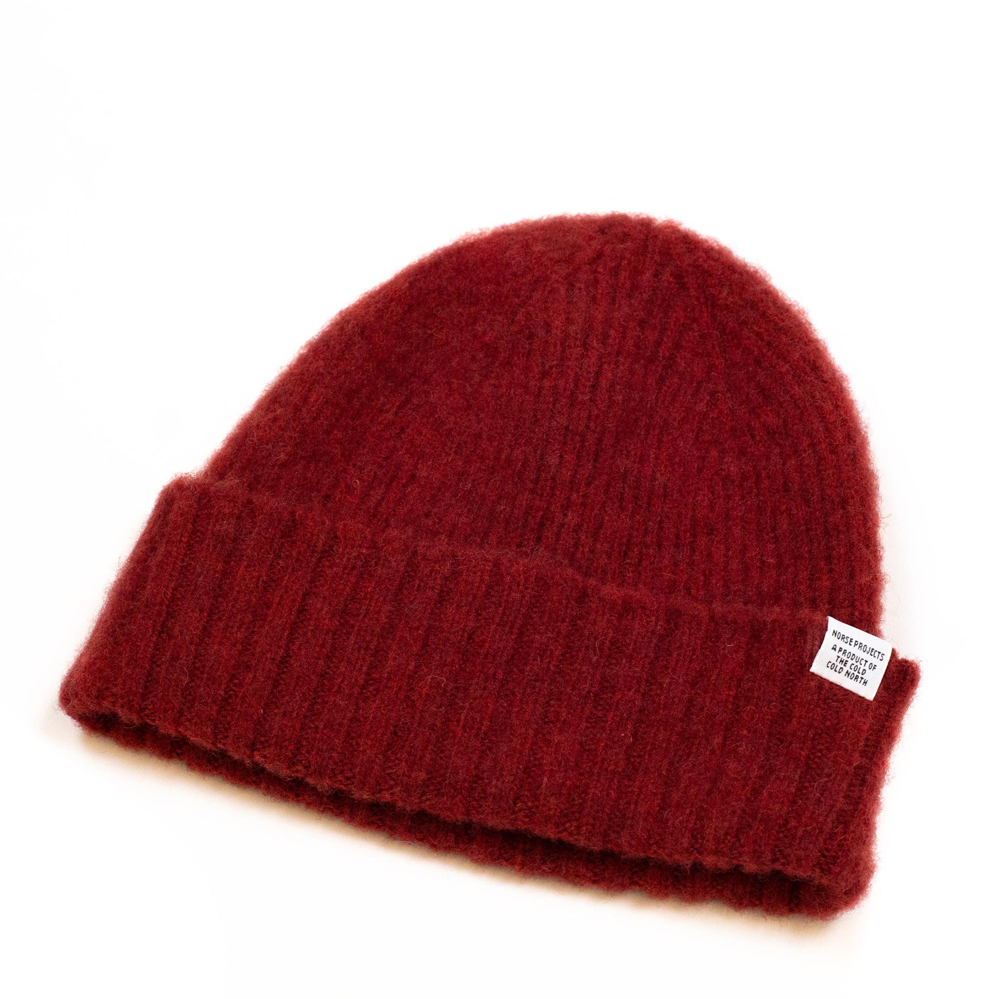 lost & found Norse Projects Norse Projects Brushed Lambswool Beanie Carmine Red