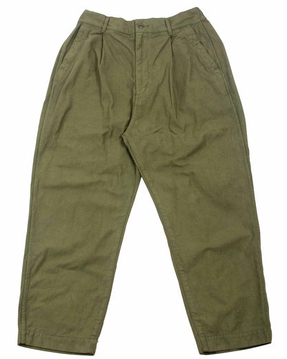 lost & found Sage de Cret Sage de Cret 9/10 Length One-Tuck Wide Pants Olive Cotton/Linen Back Satin