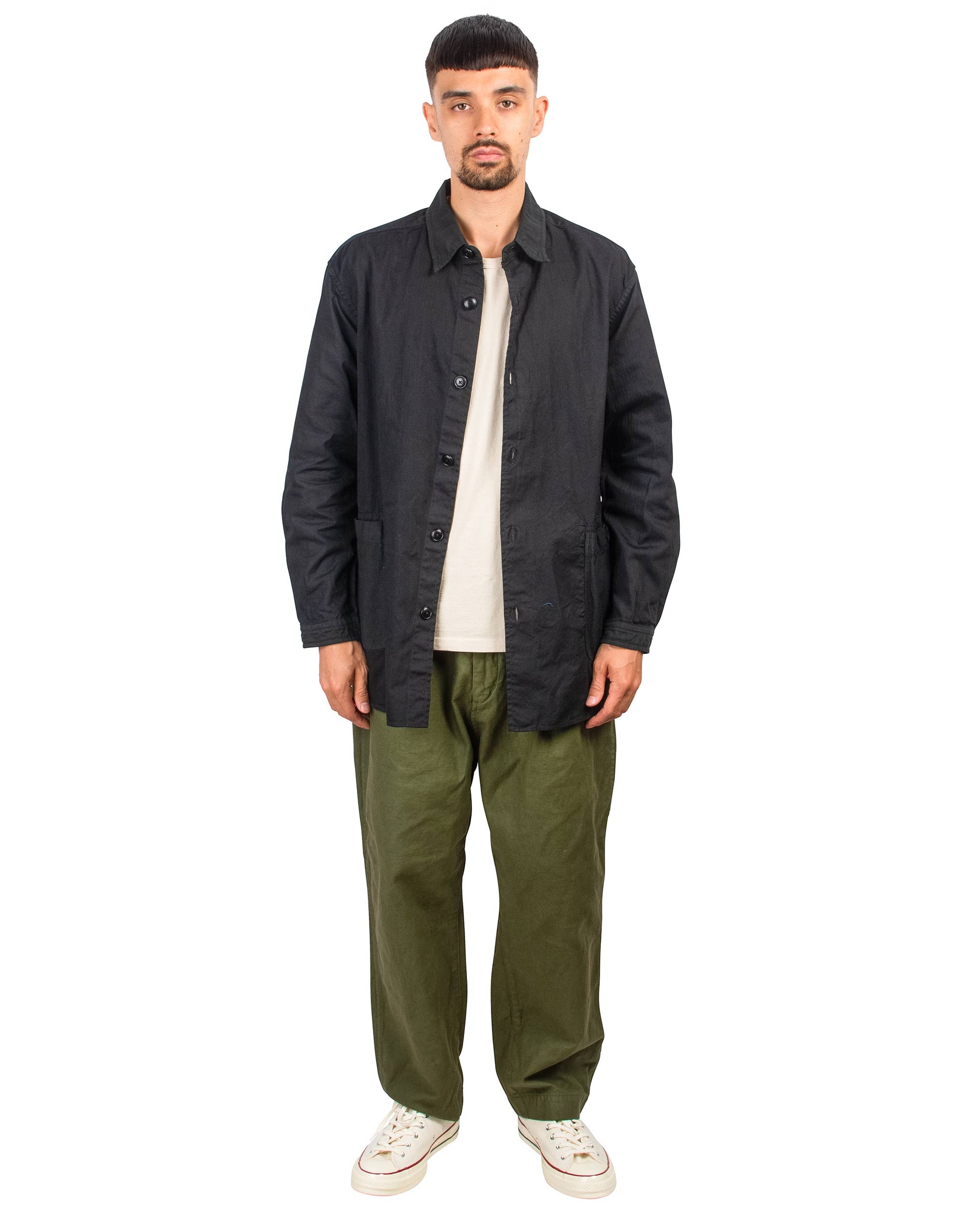lost & found Sage de Cret Sage de Cret 9/10 Length One-Tuck Wide Pants Olive Cotton/Linen Back Satin