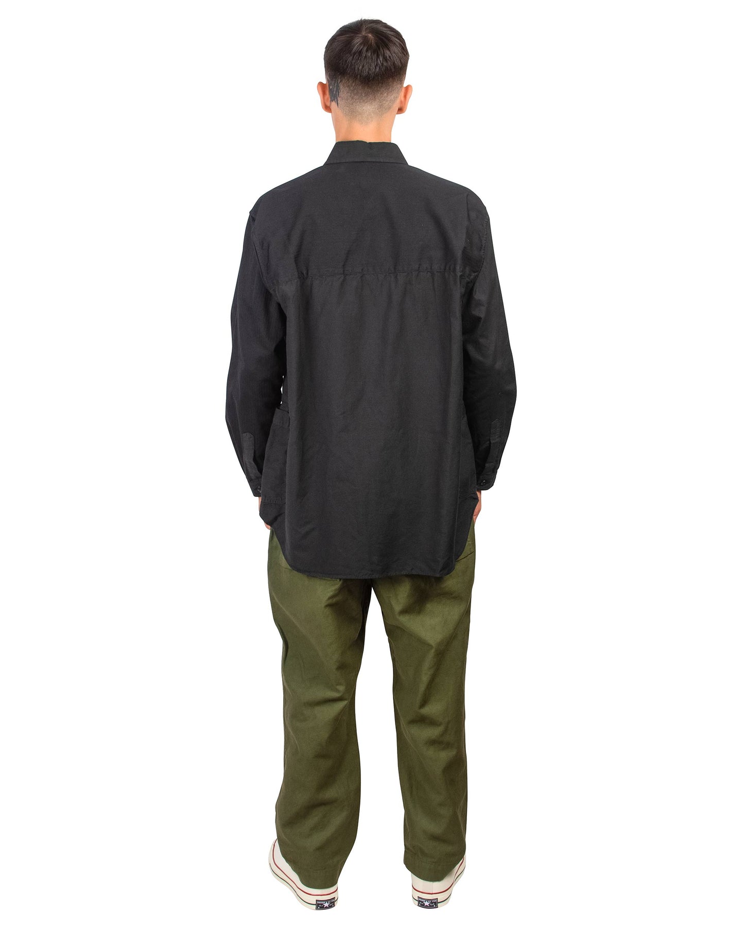 lost & found Sage de Cret Sage de Cret 9/10 Length One-Tuck Wide Pants Olive Cotton/Linen Back Satin