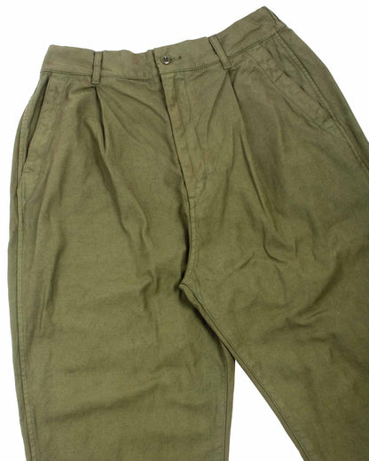 lost & found Sage de Cret Sage de Cret 9/10 Length One-Tuck Wide Pants Olive Cotton/Linen Back Satin