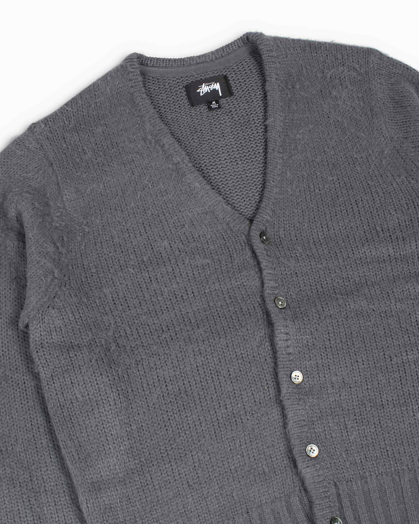 lost & found Stussy Stüssy Brushed Cardigan Charcoal
