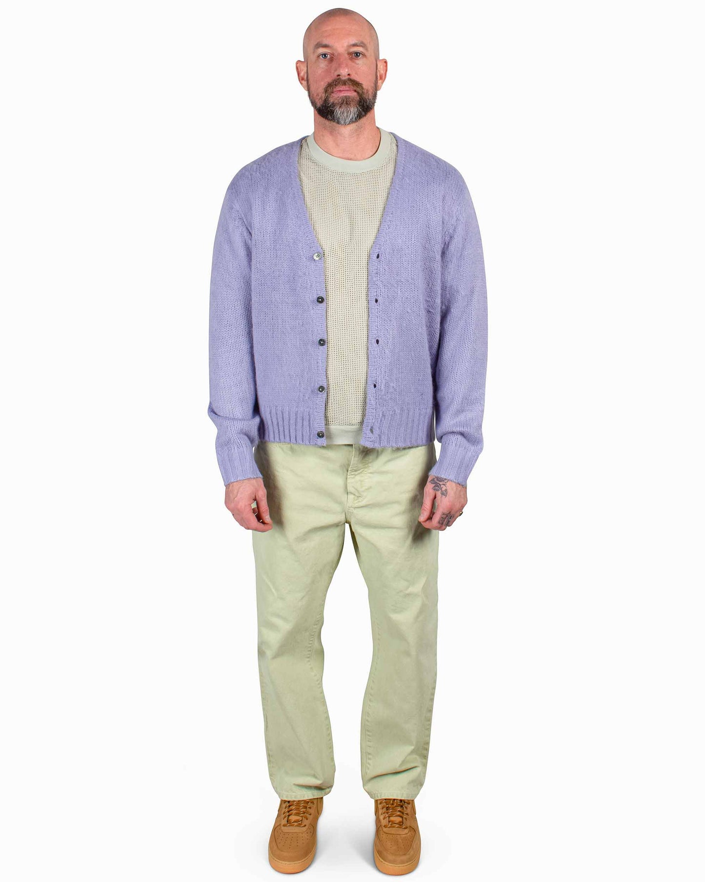 lost & found Stussy Stüssy Brushed Cardigan Lavender