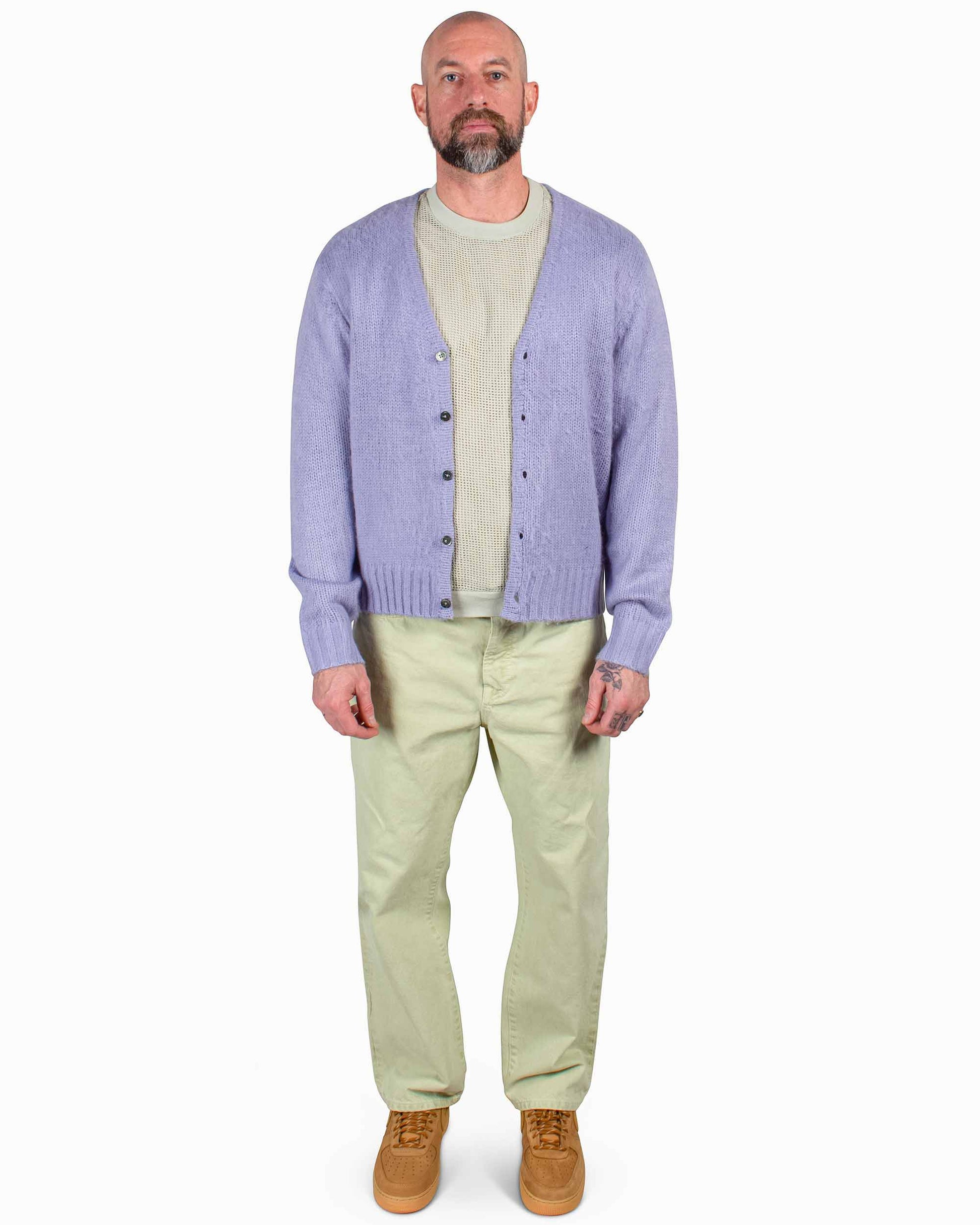 lost & found Stussy Stüssy Brushed Cardigan Lavender