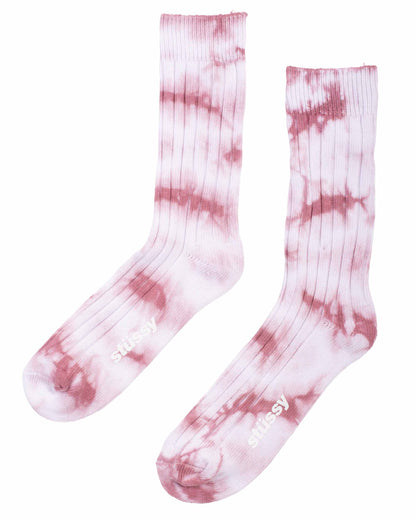 lost & found Stussy Stüssy Dyed Ribbed Crew Socks Berry
